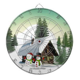 Christmas Snowman Scene Dartboard