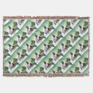 Christmas Snowman Scene Throw Blanket