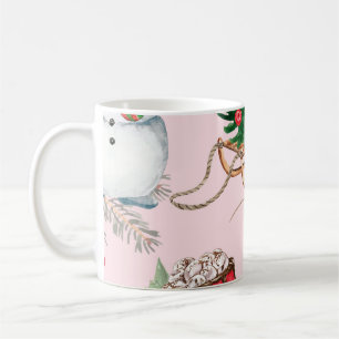 Christmas Snowman Seamless Pattern. Coffee Mug
