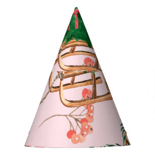 Christmas Snowman Seamless Pattern. Party Hat
