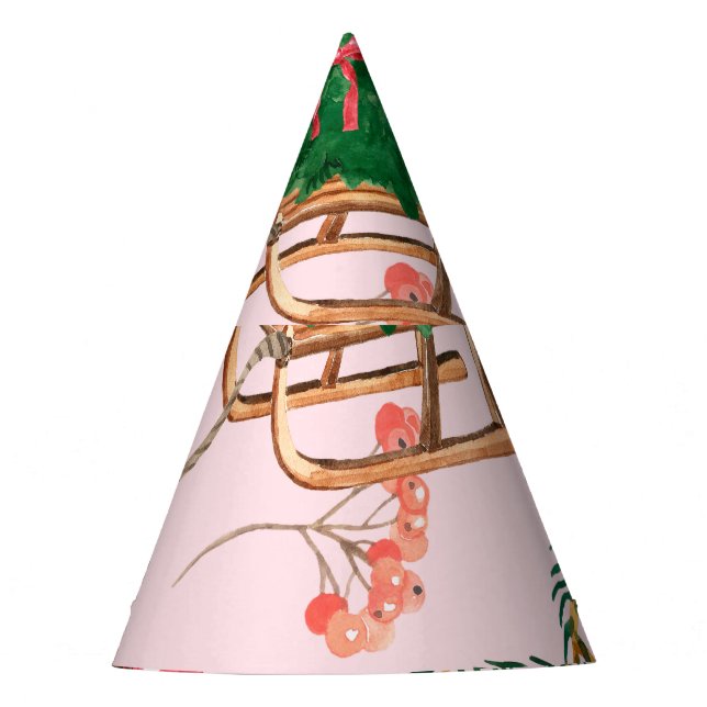 Christmas Snowman Seamless Pattern. Party Hat (Front)
