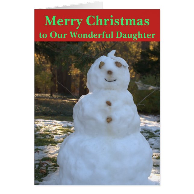 Christmas Snowman Seashell Daughter Card (Front)