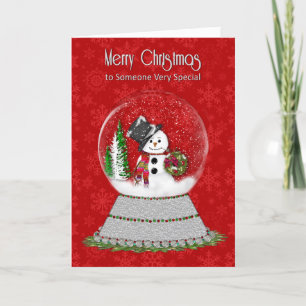 Christmas Snowman Snow-Globe, Someone Specil Card