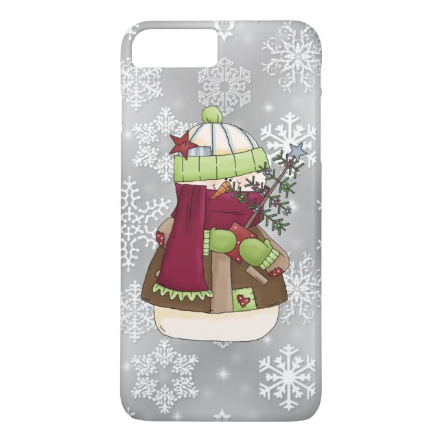 Christmas snowman snowflake iPhone 7 plus case (Back)