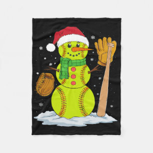 Christmas Snowman Softbyll Pitcher Boys Kids Teens Fleece Blanket