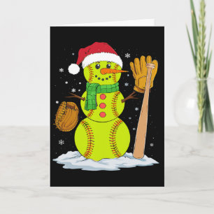 Christmas Snowman Softll Pitcher Boys Kids Teens X Card