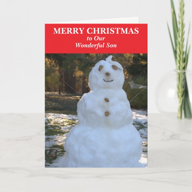 Christmas Snowman Son Card (Front)