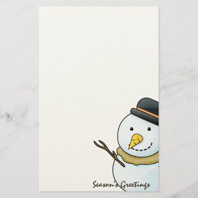 Christmas Snowman Stationery (Front)
