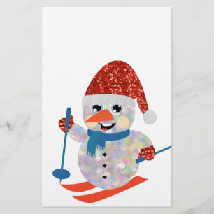 christmas snowman stationery