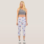 Christmas Snowman Surface Pattern  Capri Leggings<br><div class="desc">White Christmas Snowman With snowflake Christmas themed surface pattern design Capri yoga leggings</div>