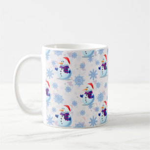 Christmas Snowman Surface Pattern Coffee Mug