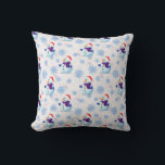 Christmas Snowman Surface Pattern  Cushion<br><div class="desc">White Christmas Snowman With snowflake Christmas themed surface pattern design Throw Pillow</div>