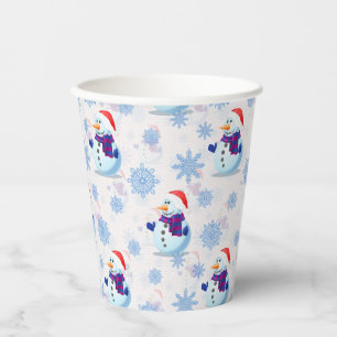 Christmas Snowman Surface Pattern  Paper Cups