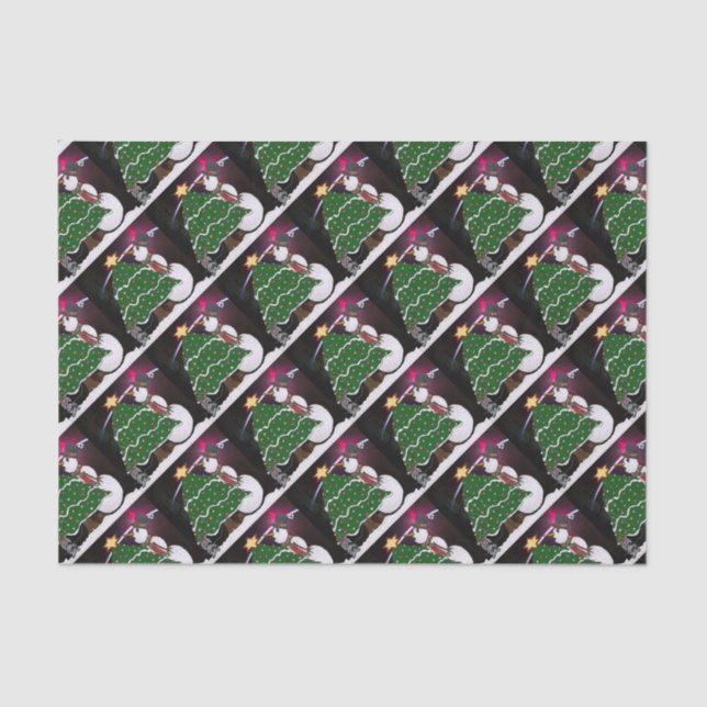 Christmas Snowman Surprise Holidays Tissue Paper (Front)