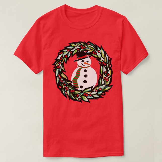 Christmas Snowman T-Shirt (Design Front)