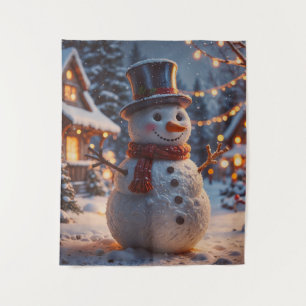 Christmas Snowman Tapestry