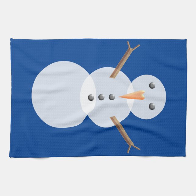 christmas snowman tea towel (Horizontal)
