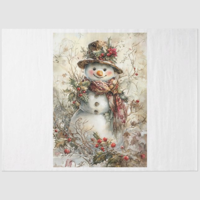 Christmas Snowman Tissue Paper (Front)