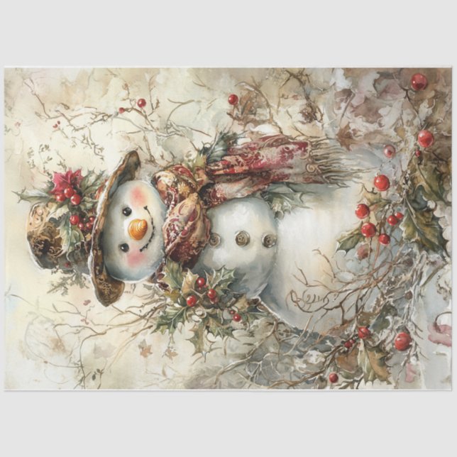 Christmas Snowman Tissue Paper (Front)