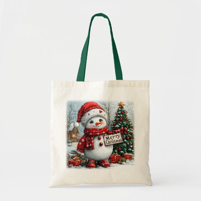 Christmas Snowman Tote Bag (Front)