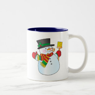 Christmas Snowman Two-Tone Coffee Mug