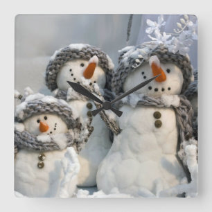 Christmas snowman wall clock