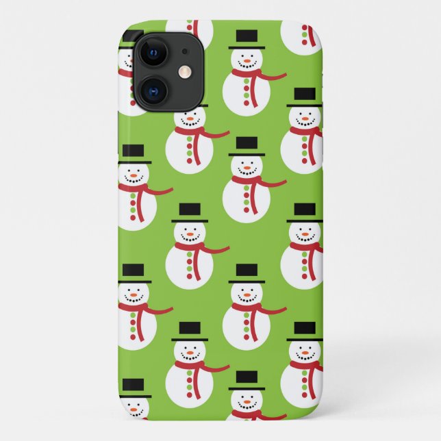 Christmas Snowman, White Snowman, Carrot Nose Case-Mate iPhone Case (Back)