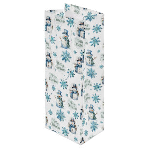 Christmas Snowman Wine Gift Bag