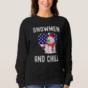 Christmas Snowman Winter Patriotic America Holiday Sweatshirt