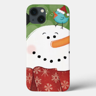 Christmas Snowman with Bird iPhone 13 Case
