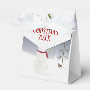 Christmas snowman with gold star for tree favour box