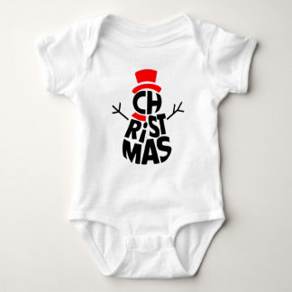 Christmas Snowman Word Art  Baby Bodysuit