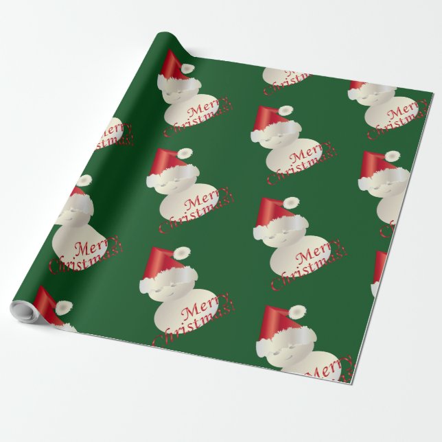 Christmas Snowman Wrapping Paper (Unrolled)