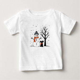Christmas Snowman Xmas Dog Winter Baby T-Shirt