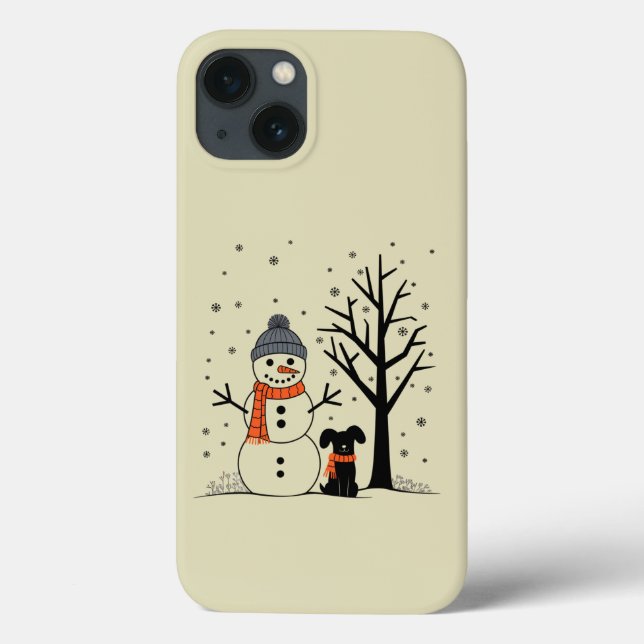 Christmas Snowman Xmas Dog Winter Case-Mate iPhone Case (Back)