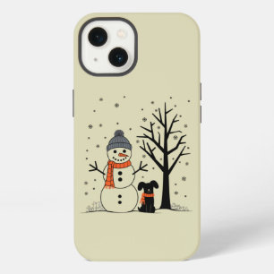 Christmas Snowman Xmas Dog Winter iPhone 13 Case