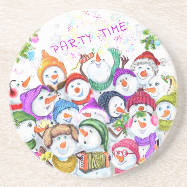 Christmas Snowmans Coaster (Front)