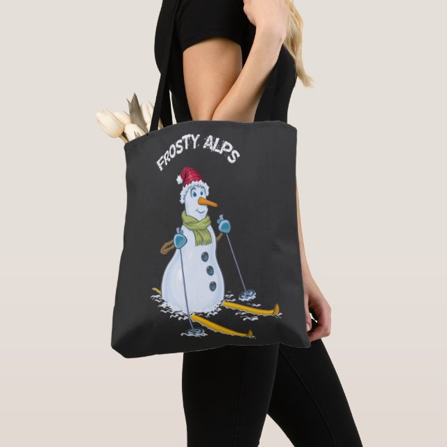  Christmas Snowman's  Frosty Path Tote Bag (Close Up)
