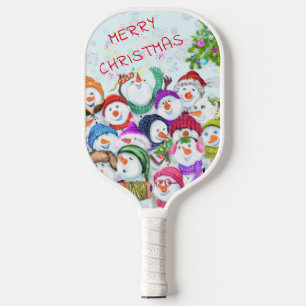 Christmas Snowmans Pickleball Paddle