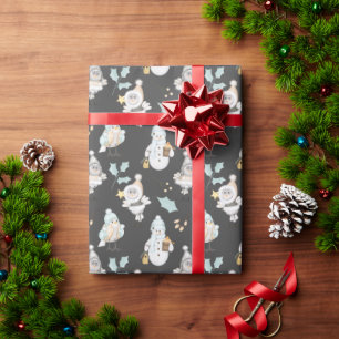 Christmas Snowmen and Birds Wrapping Paper