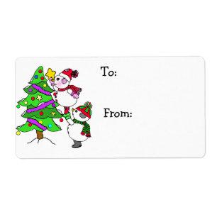 Christmas Snowmen Decorating Tree To and From