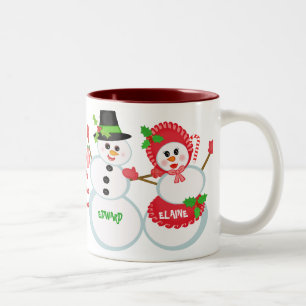 Christmas Snowmen Love Glass Coffee Mug