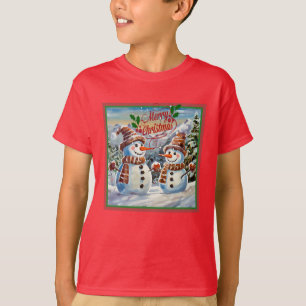 Christmas Snowmen, Merry Christmas, T-Shirt