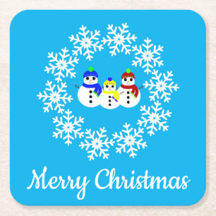 Christmas Snowmen Paper Coasters