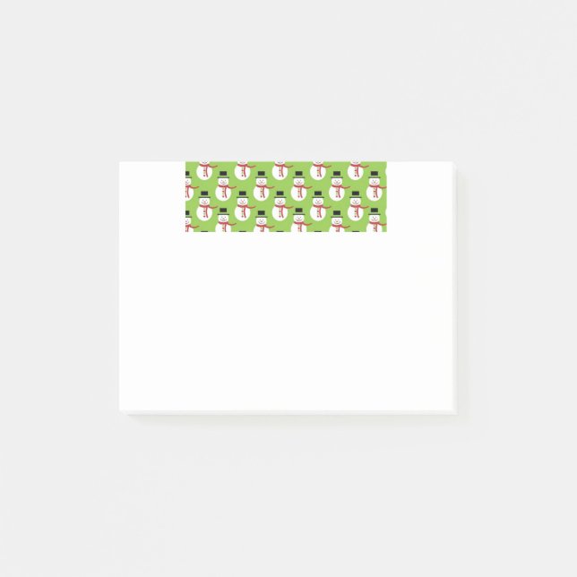 Christmas Snowmen Pattern Post-it Notes (Front)