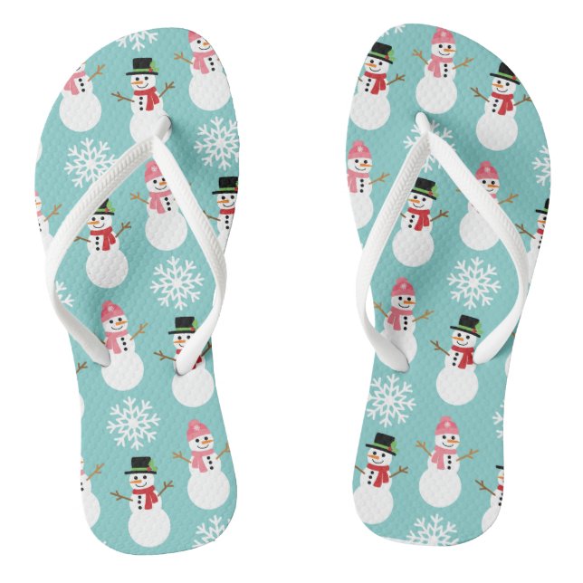 Christmas Snowmen Thongs (Footbed)
