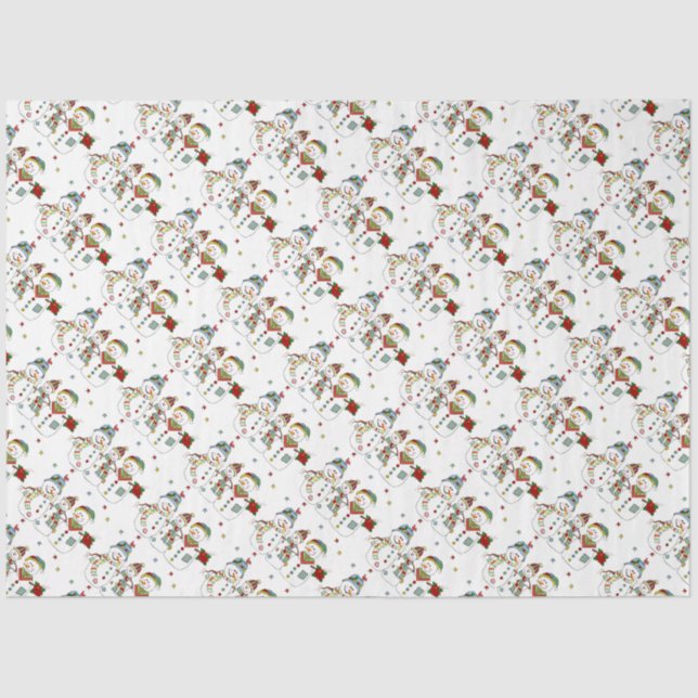 Christmas Snowmen Tissue Paper (Front)
