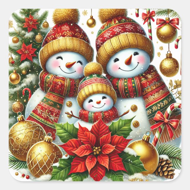 Christmas Snowpeople Stickers (Front)
