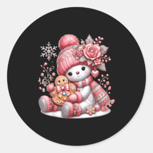 Christmas Snowperson  Classic Round Sticker