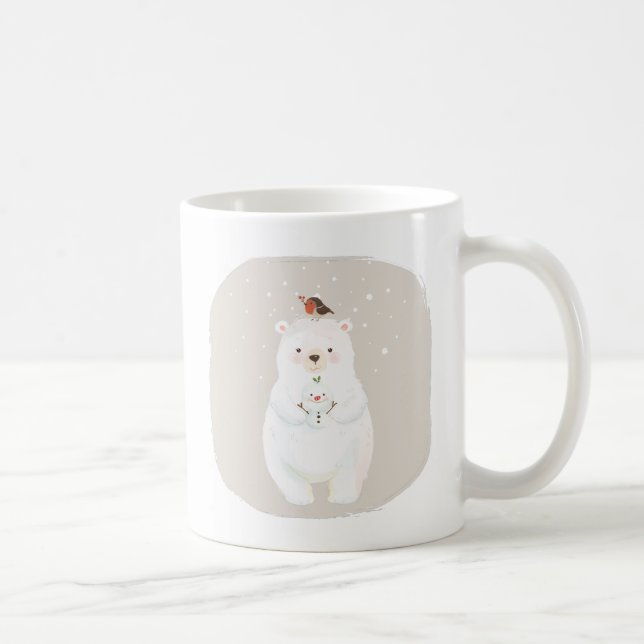 Christmas Snowy Bear Hugs Coffee Mug (Right)